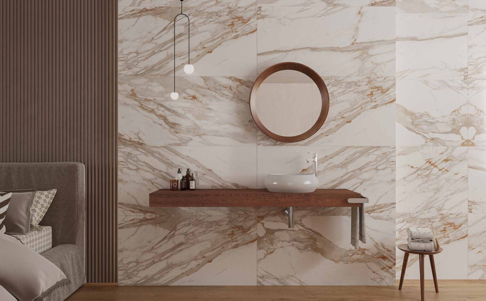 CASABLANCA ORO - PORCELÁNICO BRILLO RECTIFICADO 60X120 - Imagen 3