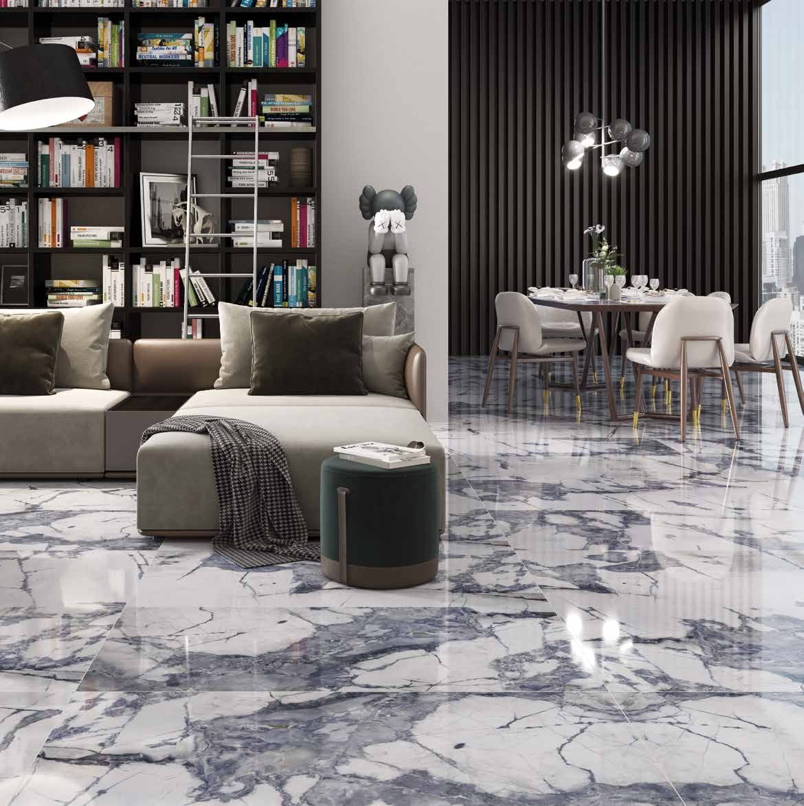 Ancona Azul Brillo 60x120 - Porcelánico Rectificado - Imagen 3